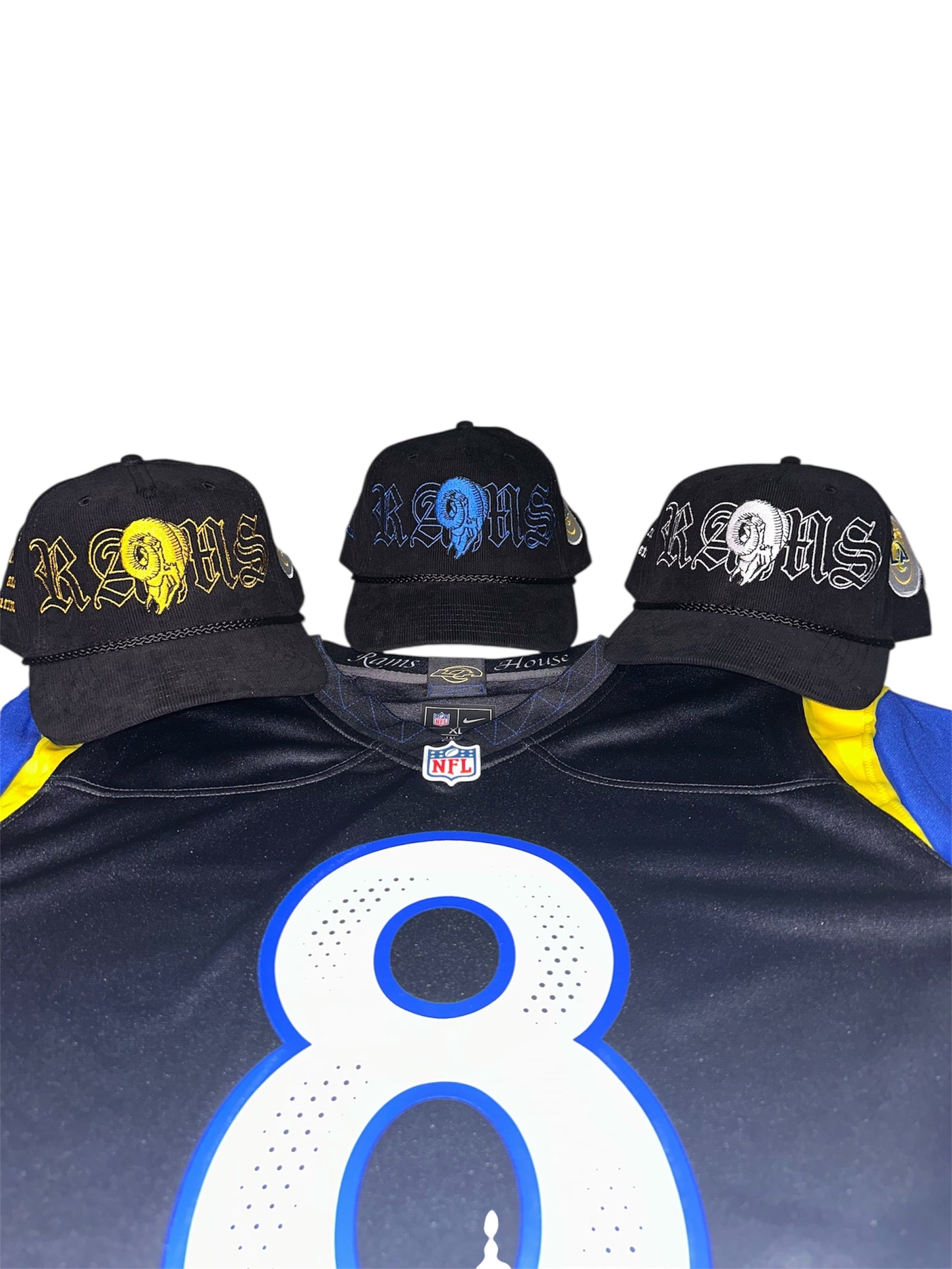 Blue Rams Rivals hat front only.